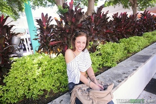 captivating blue-eyed brunette shows