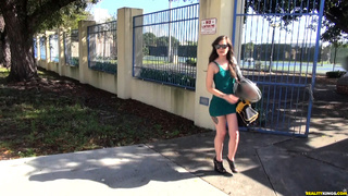 picked street brunette short