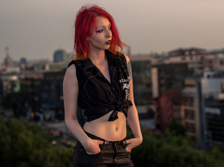 white teen pink hair