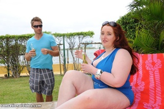 luscious size redhead blue