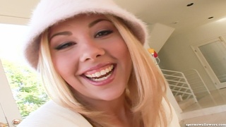 cute blonde white stripped