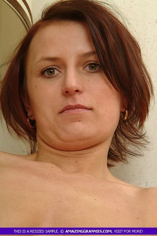 redhead granny pose naked