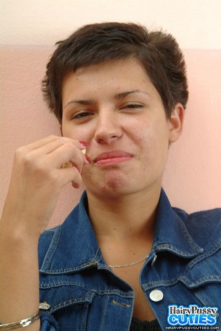 short haired brunette big