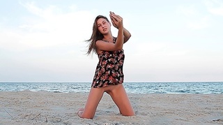 young brunette sexy floral
