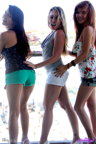 teens short shorts flash