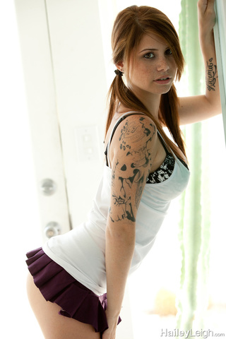 tiny purple skirt babe