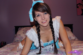 wonderland-esque get-up brunette showing