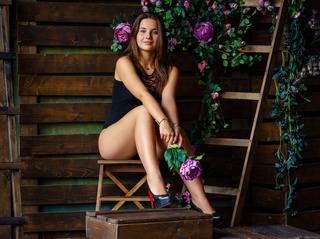 blancas jovencita castaña cabello