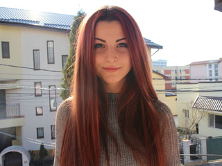white girl fire red