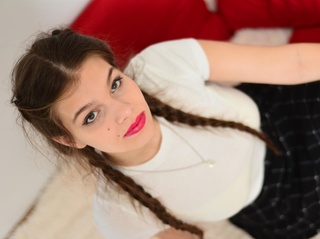 blancas jovencita castaña cabello