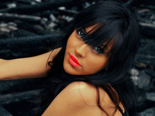 white girl black hair