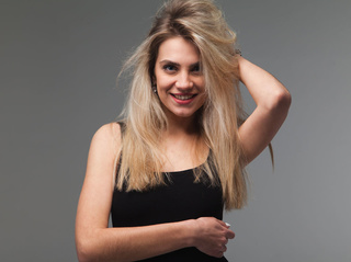 white girl blonde hair