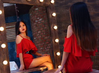 asiáticas jovencita castaña cabello