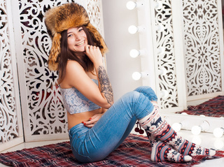 jovencita castaña cabello guapas