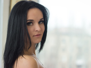 white girl black hair