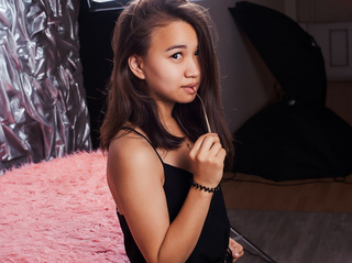 asian girl black hair