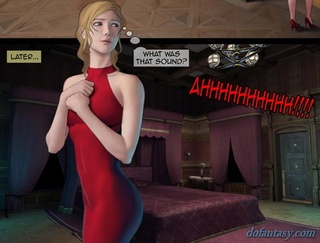 leggy blonde red dress