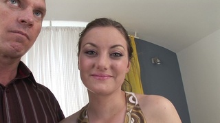hairy pussy brunette takes