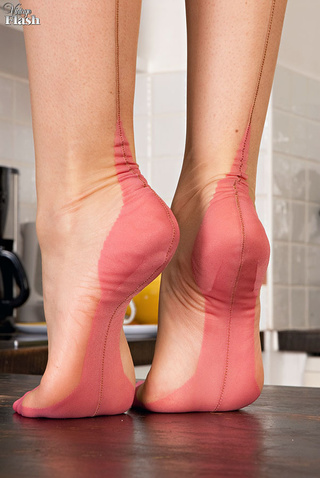 kitchen, masturbation, pantyhose, vintage