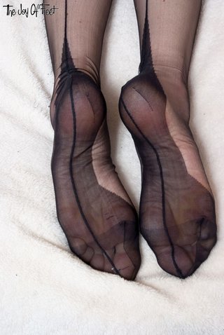 feet, foot, red head, stockings
