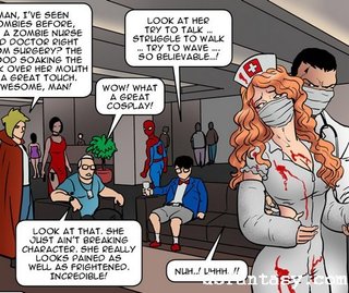 afraid, bdsm art, nurse, tied