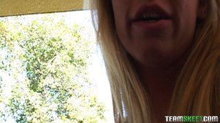 atrevimiento, jovencita, tetuda, vídeo