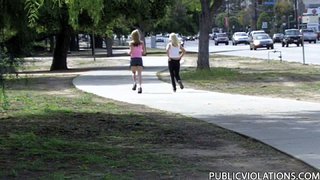 blondes sweats jog road