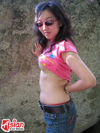 al aire libre, asiáticas, novia, polla
