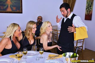 babe, cfnm, skirt, threesome